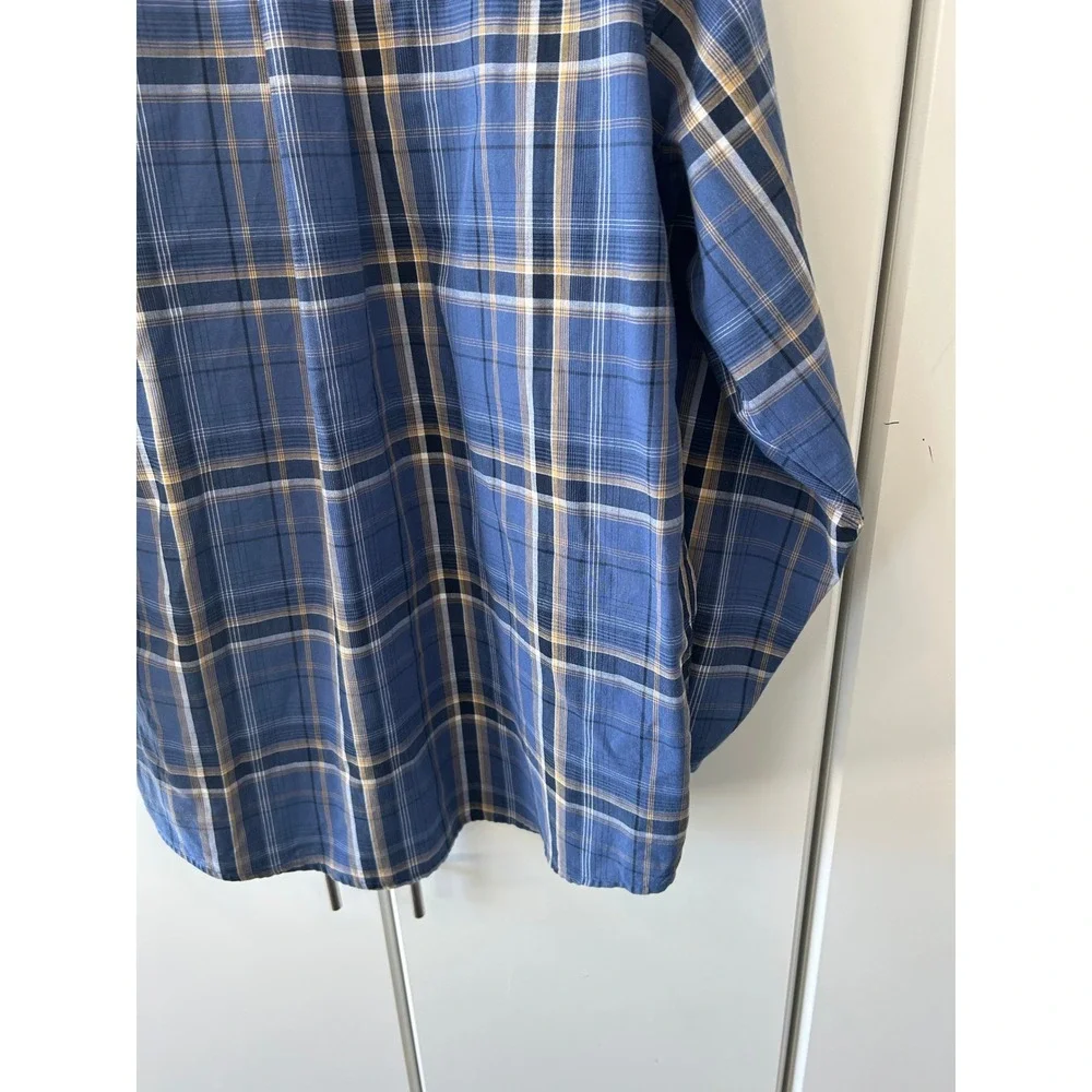 Wrangler‎ Rugged Wear Mens Blue Plaid Button Down Shirt XL RWL41MB